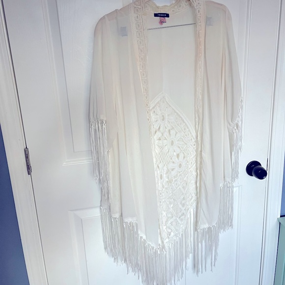 Torrid pool beach coverup kimono with fringe - Picture 2 of 4